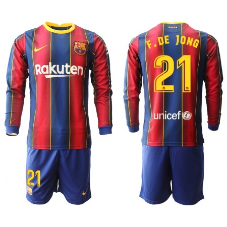 FC Barcelona Frenkie de Jong 21 Kind Thuistenue 2020-21 L/S